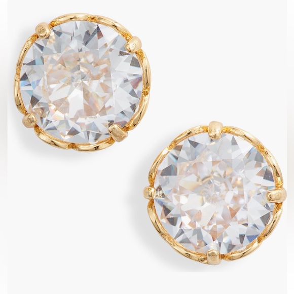 kate spade Jewelry - Kate Spade “That Sparkle” Round Stud Gold Earrings